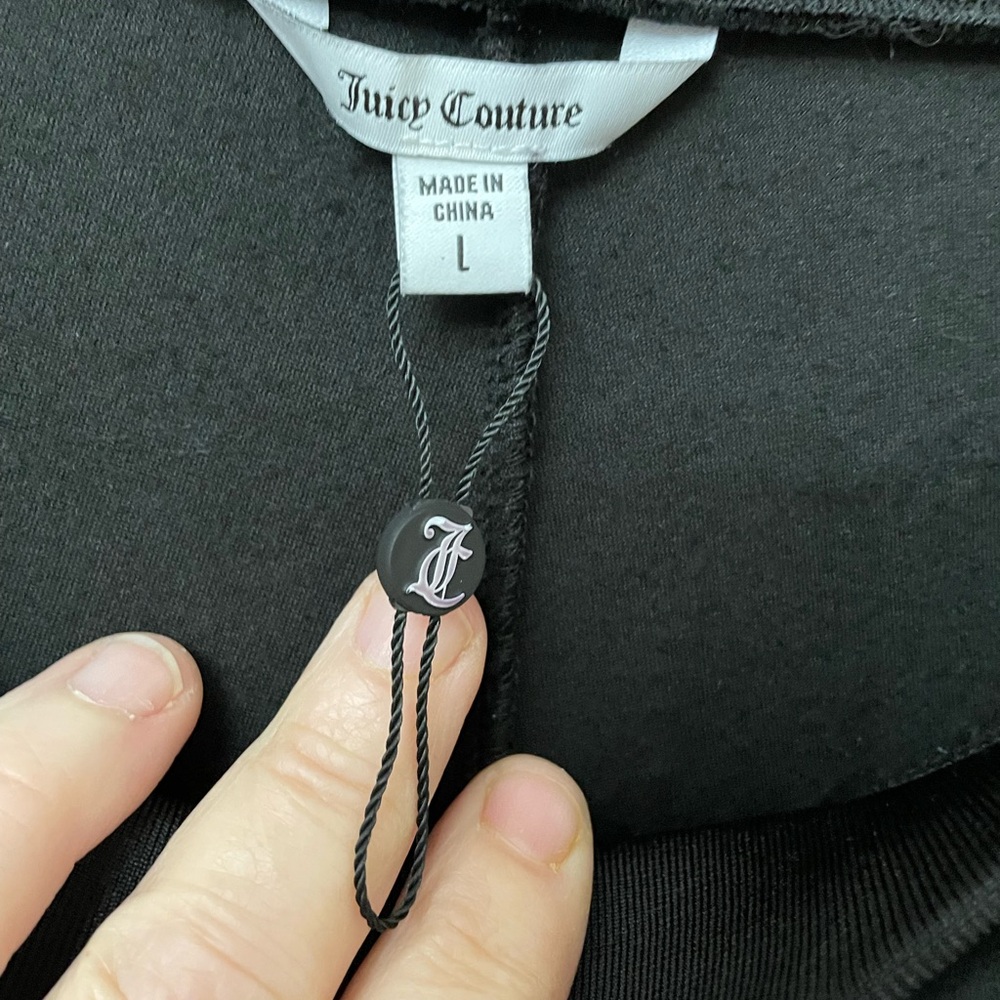 NWOT Juicy couture black velour pants size Large Aries - Picture 5 of 5